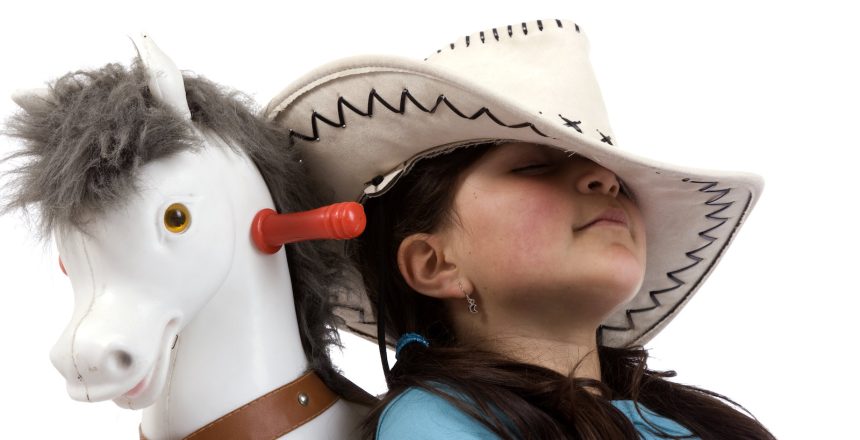 cowgirl sleep with toy horse